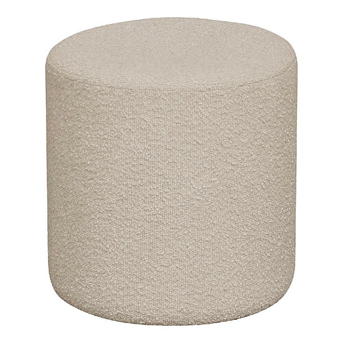 Mes Pouf rond 34x36 cm en tissu bouclette beige