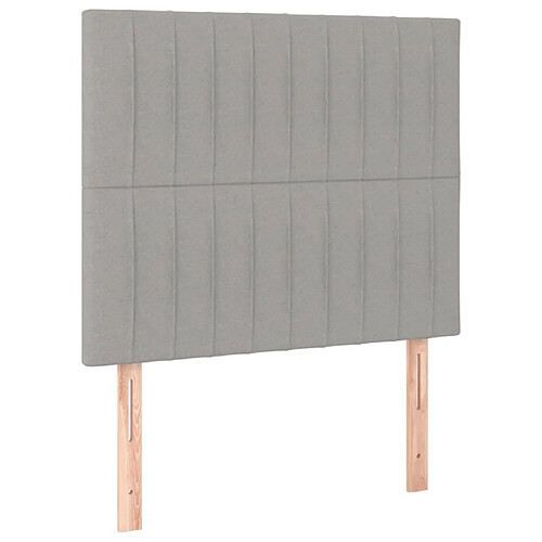 Maison Chic Lot de 2 Têtes de lit design pour chambre - Décoration de lit Gris clair 100x5x78/88 cm Tissu -MN35858