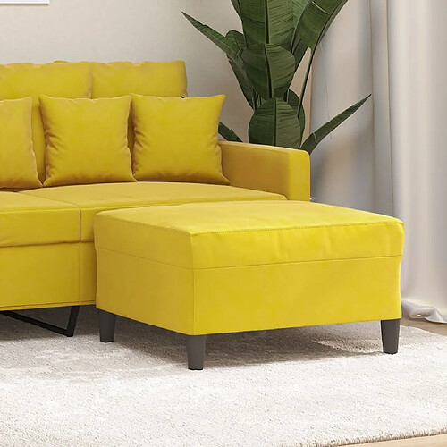 vidaXL Repose-pied Jaune 70x55x41 cm Velours