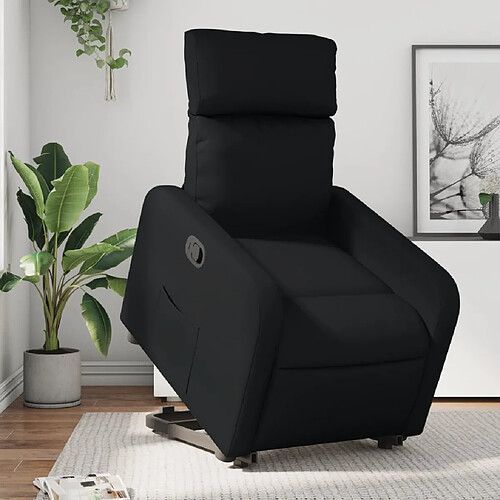 vidaXL Fauteuil inclinable Noir Similicuir