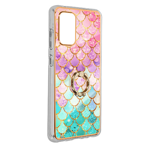 Avizar Coque Samsung Galaxy A32 Hybride Bague Maintien Motif Écaille Multicolore