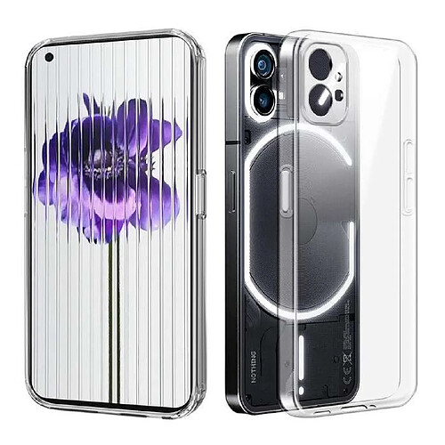 Htdmobiles Coque pour Nothing Phone 1 - housse etui silicone gel fine + verre trempe - TRANSPARENT TPU