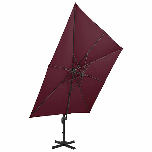 Maison Chic Parasol Jardin | Parasol déporté avec double toit 300x300 cm rouge bordeaux - GKD40457