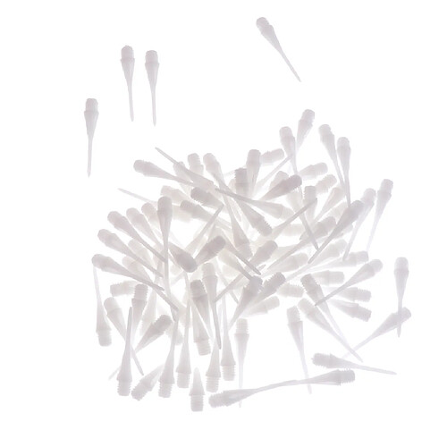 100 Pcs Dart Soft Tips Points 2BA Standard Darts Shaft Needle White