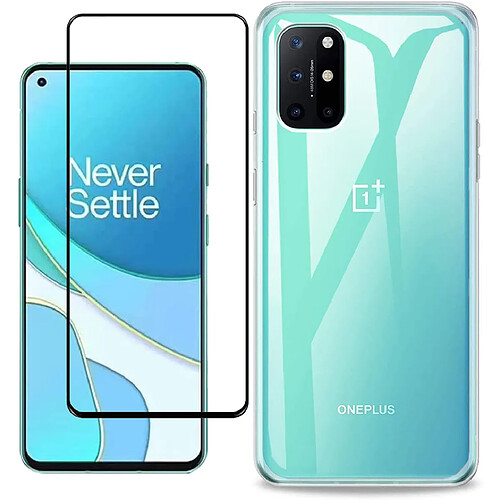 Xeptio Protection intégrale 360 degres OnePlus 8T 5G : Coque Gel de Protection en TPU Invisible arrière Transparente ET Protection écran Full Cover Noir