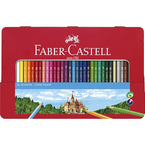 FABER-CASTELL Crayons de couleurs hexagonaux CASTLE, étui en ()