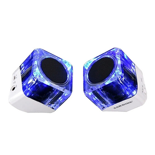 Wewoo Enceinte Bluetooth d'intérieur blanc Crystal Case Haut-parleur sans fil multifonction avec micro et Lumière LED, Appels mains-libres de TWS