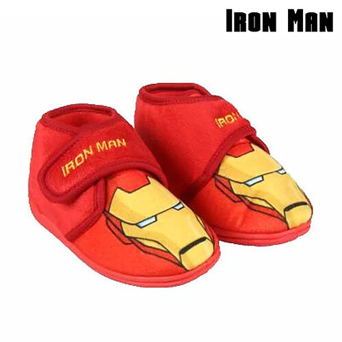 Totalcadeau Chaussons pour enfant superhéros avec fermeture scratch rouge Iron man Taille des chaussures - 23 pas cher