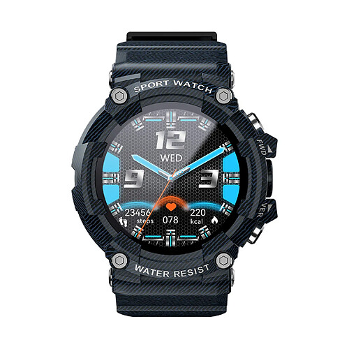 LOKMAT ATTACK 3 Montre de Sport Intelligente 1.28'' TFT Écran Tactile Complet BT Appel ECG Surveillance Plusieurs Sports Mode Contrôle de la Musique/Caméra à Distance Compatible avec Android iOS,Bleu foncé