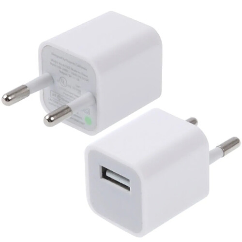 Wewoo Pour iPad, iPhone, Galaxy, Huawei, blanc Xiaomi, LG, HTC et autres smartphone, appareils rechargeables 1A Haute Qualité UE Plug USB Chargeur,