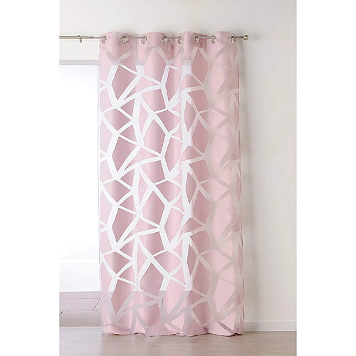 Linder Rideau - 8 ?illets Fusil Ronds 100% Polyester, Rose, 140x245