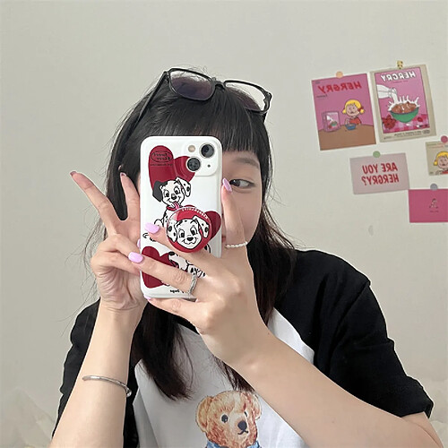 GUPBOO Étui pour iPhone11 Support de coque de téléphone japonais et coréen Love Dalmatians