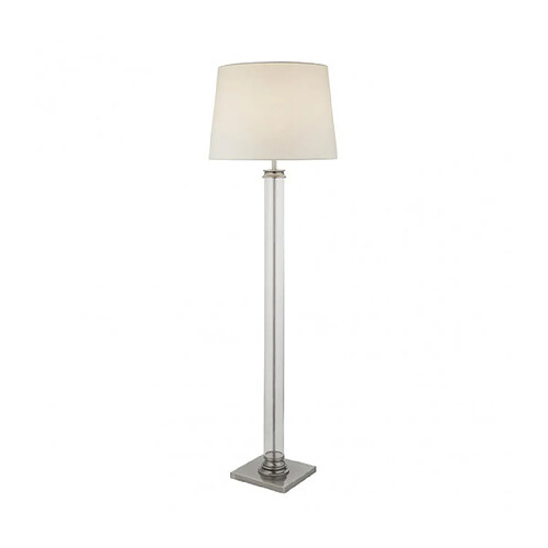 Searchlight Lampadaire Pedestal Verre,plastique,tissu,acier doux Argent satiné,crème,Transparent 1 ampoule 156cm