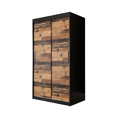 Abiks Meble Armoire Old St T à portes coulissantes 200/100/62 2 portes (noir/marron)