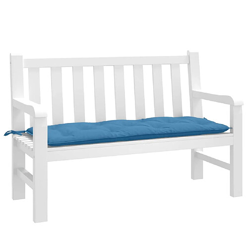 vidaXL Coussin de banc de jardin bleu mélangé 120x50x7 cm tissu