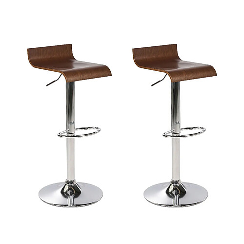 Beliani Tabouret de bar Set de 2 Bois foncé VALENCIA