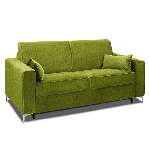 Inside 75 Canapé convertible express JACKSON 120cm comfort BULTEX® 12cm sommier lattes RENATONISI tweed vert lime