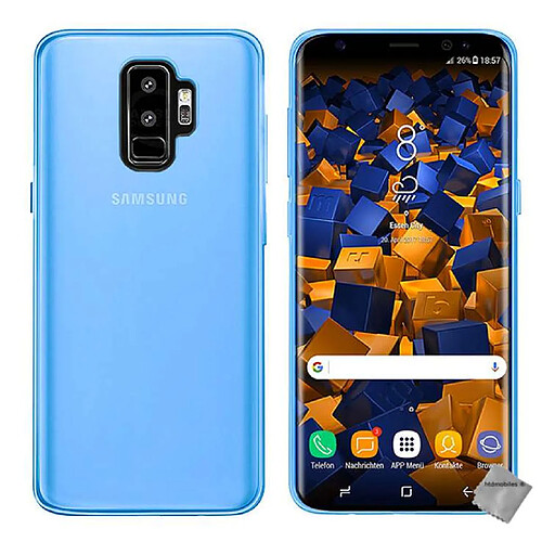 Htdmobiles Coque silicone gel fine pour Samsung Galaxy S9 Plus + verre trempe - BLEU