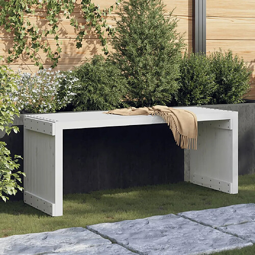 vidaXL Banc de jardin extensible blanc 212,5x40,5x45cm bois massif pin