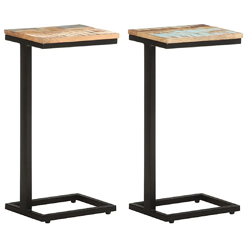 vidaXL Tables d'appoint 2 pcs 31,5x24,5x64,5 cm Bois de récupération