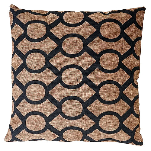 Decoshop26 Coussin marron/noir 45x45 cm déhoussable DEC04073