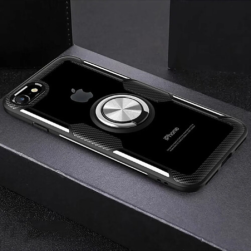 Coque en TPU avec béquille noir/argent pour votre Apple iPhone SE (2nd Generation)/8/7