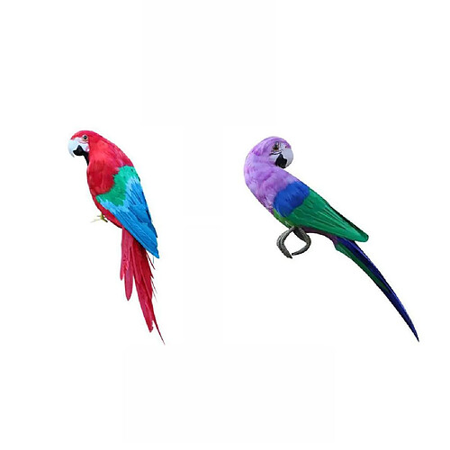 2Pcs Oiseaux Artificiel Perroquet Décoratif Jardin Accessoire Décor Maison Extérieur