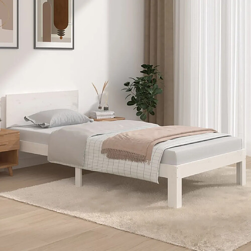 vidaXL Cadre de lit sans matelas blanc 90x190 cm