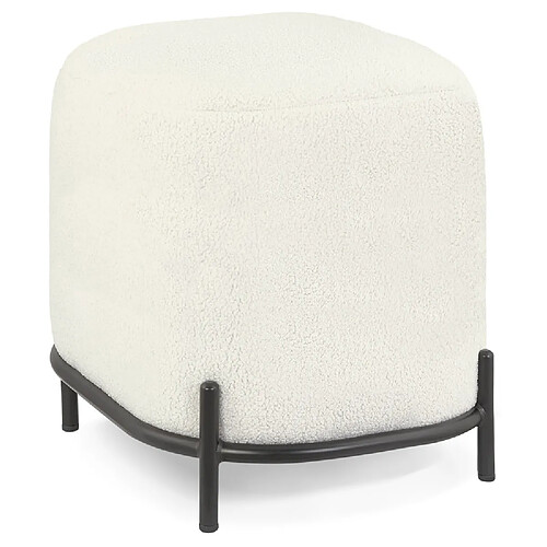 Alterego Pouf 'ORSO ONE' en tissu bouloché beige