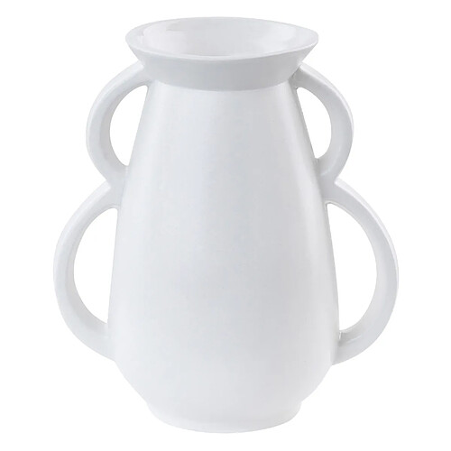 Beliani Vase à fleurs KOROPI fait à la main Céramique 19 cm Blanc