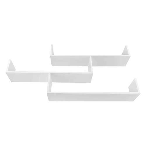 Helloshop26 Étagère murale meuble 3 surfaces de rangement 119 cm blanc 03_0005202