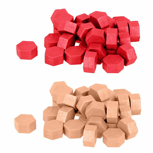 Artemio Perles de cire hexagonales - Rouge + Rose