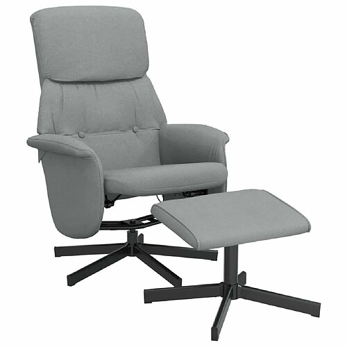 Maison Chic Fauteuil Relax pour salon, Fauteuil inclinable avec repose-pied gris clair tissu -GKD48347