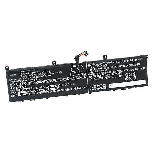 vhbw Batterie remplacement pour Lenovo 01YU911, 01YU99, 5B10W13900, L18M4P71, SB10S57317, SB10T83143 pour laptop (5000mAh, 15,4V, Li-polymère)