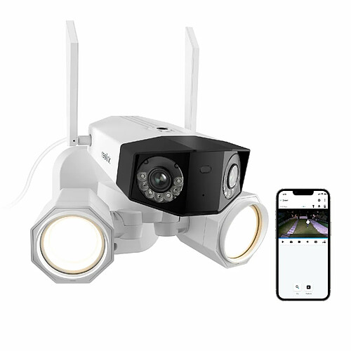 Reolink Caméra de Sécurité 8MP 2.4/5 GHz WiFi Projecteur,Double Objectif,Panorama à 180°,Détection intelligente