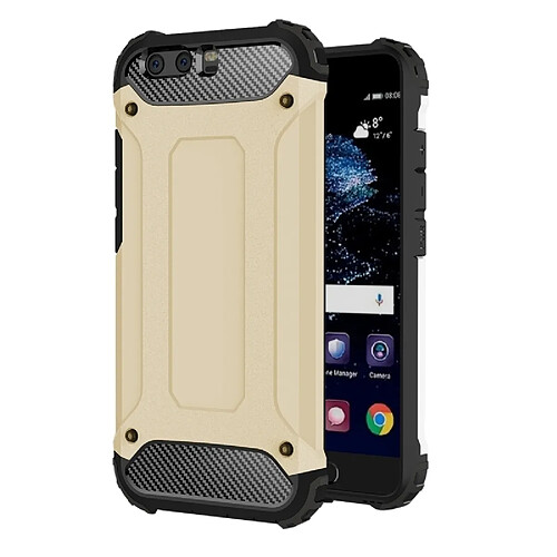 Wewoo Coque renforcée or pour Huawei P10 Armure Tough TPU + PC combinaison