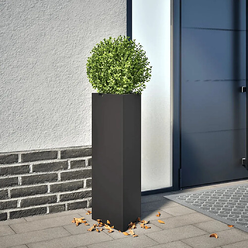 vidaXL Jardinière noir triangulaire 30x26x75 cm acier