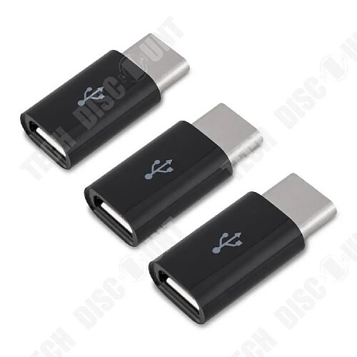 Tech Discount TD® Lot de 3 Mini adaptateur USB Connecteur Universel Micro USB 3 Utilisation Périphérique Connexion Rapide Transfert Partage Donnée