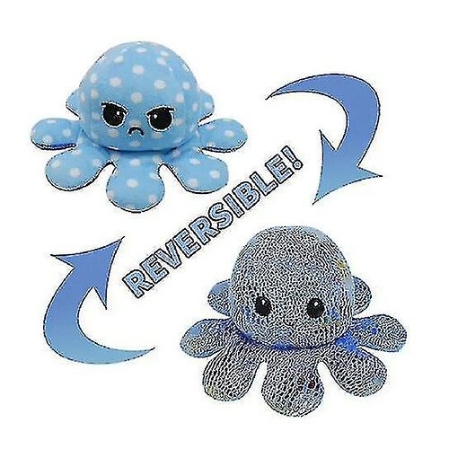 Universal Réversible en peluche réversible, peluche à double face, luminosité réversible luminale poute réversible bleu