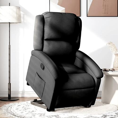 vidaXL Fauteuil inclinable noir tissu