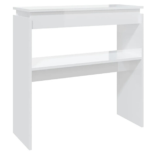 Maison Chic Table console | Meuble d'entrée | Table d'appoint Blanc brillant 80x30x80 cm Aggloméré -GKD31330