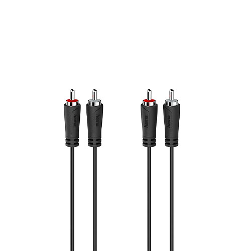 HAMA Câble audio, 2 fiches RCA mâles - 2 fiches RCA mâles, 5,0 m