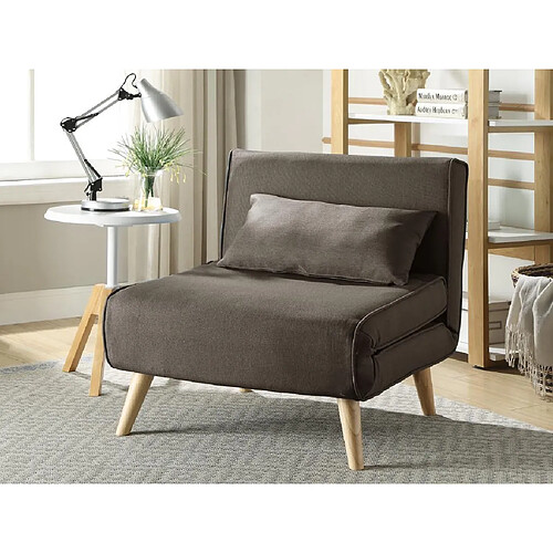 Vente-Unique Fauteuil convertible POSIO en tissu - Taupe