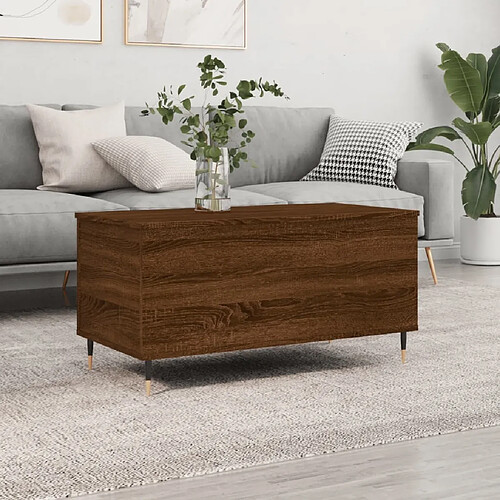 Maison Chic Tabls basse,Table Console pour salon Chêne marron 90x44,5x45 cm Bois d'ingénierie -MN58017