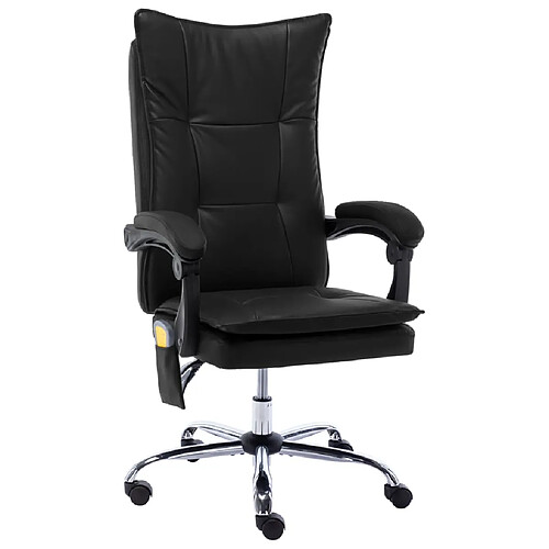 Helloshop26 Chaise fauteuil siège de bureau informatique étude de massage similicuir noir 02_0024019