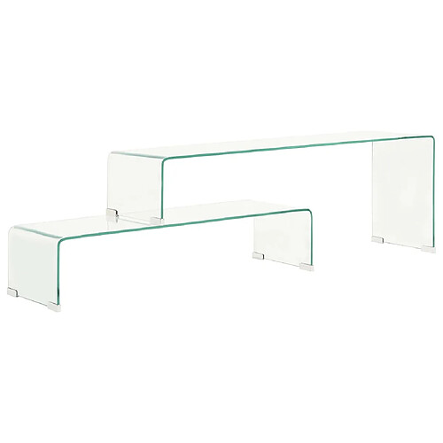 vidaXL Ensemble de table basse 2 pcs 90x30x20/110x30x40cm Verre trempé