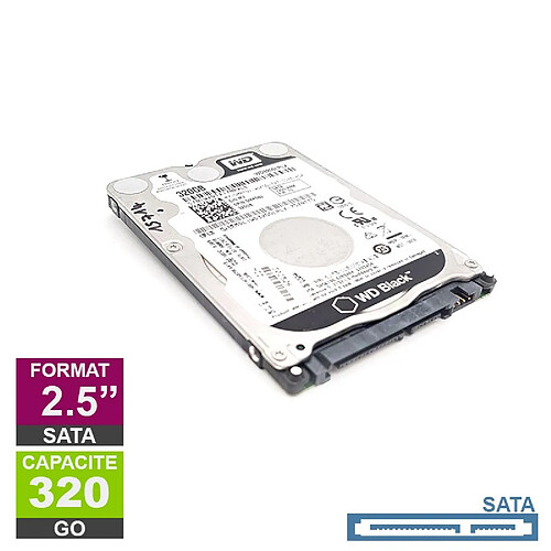 Disque Dur 320Go SATA 2.5 Western Digital WD3200LPLX-75ZNTT0 7200rpm 32Mo · Reconditionné