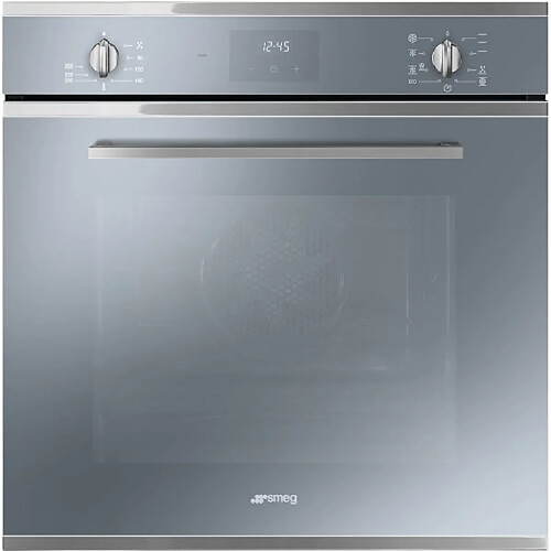 Smeg SF6400TVS Four 70L 220V 3000W 8 Programmes de Cuisson 5 Etagères Minuteur Affichage LED Arrêt Automatique Argent