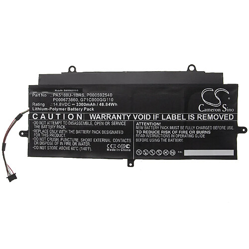 vhbw Batterie compatible avec Toshiba Satellite PSKKWA-00M007, PSKL6A-00R004, PSKL6A-013004 laptop (3300mAh, 14,8V, Li-polymère)