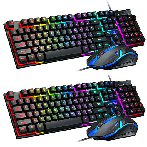 Universal Paris Arc-en-ciel LED Rétroéclairage Câble Mécanique Clavier Souris Réglages PC Ordinateur de bureau Ordinateur portable